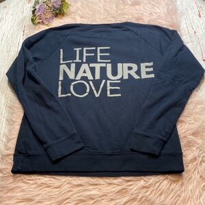 FREE CITY Pullover Sweatshirt “Life Nature Love” Navy/Black Sz 2/M